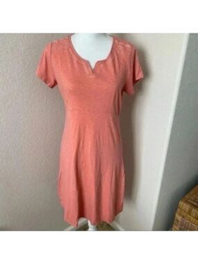 L.L. Bean Embroidered T-Shirt Salomon color Dress Size S Regular